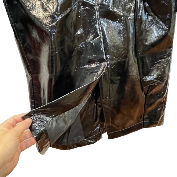 Elie Tahari Women's M Faux Leather Lightweight Maxi Shirt Jacket Coat - Picture 9 of 13